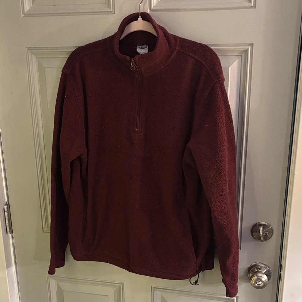 Old Navy Men's Maroon Zip-Up Sweater